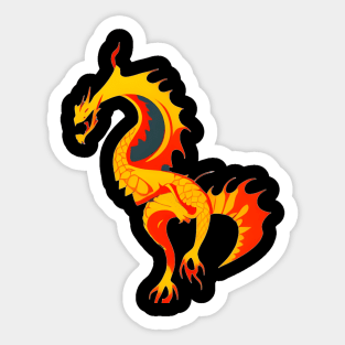 dragon on fire Sticker